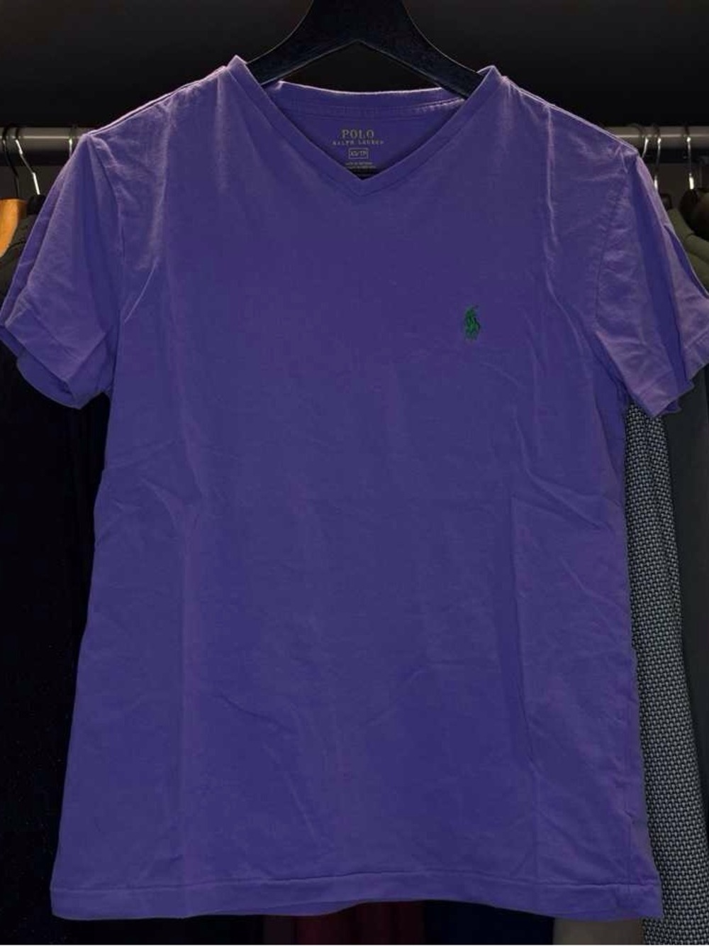 Polo by Ralph Lauren Purple V-Neck Tee with Green Pony